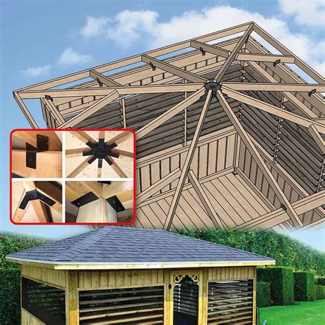 gazebo decorative metal gable end bracket|pylex gazebo roof bracket kit.